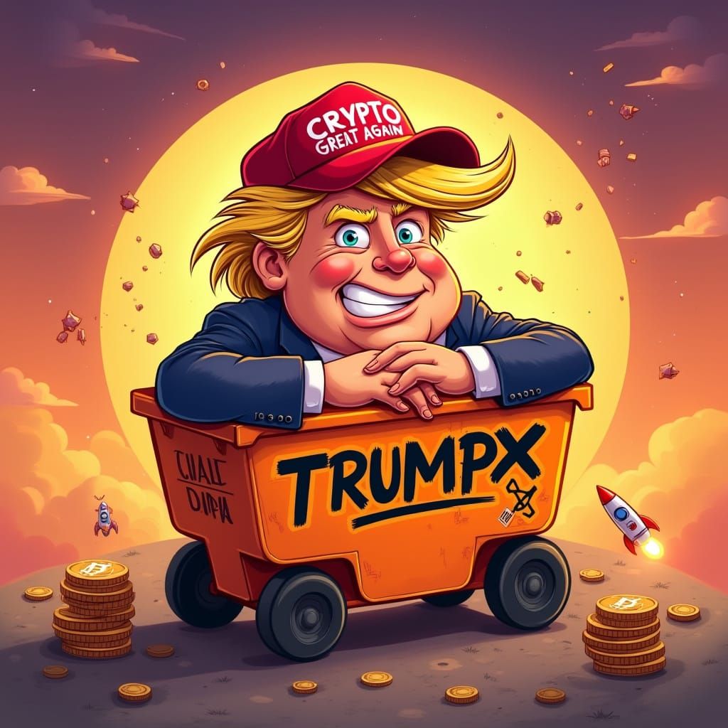 TrumpX Meme Coin Logo in Anime Style