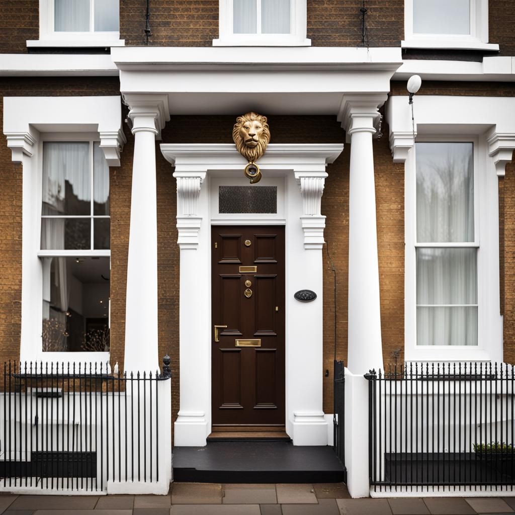 London Terraced House with Lion Knocker, Photography