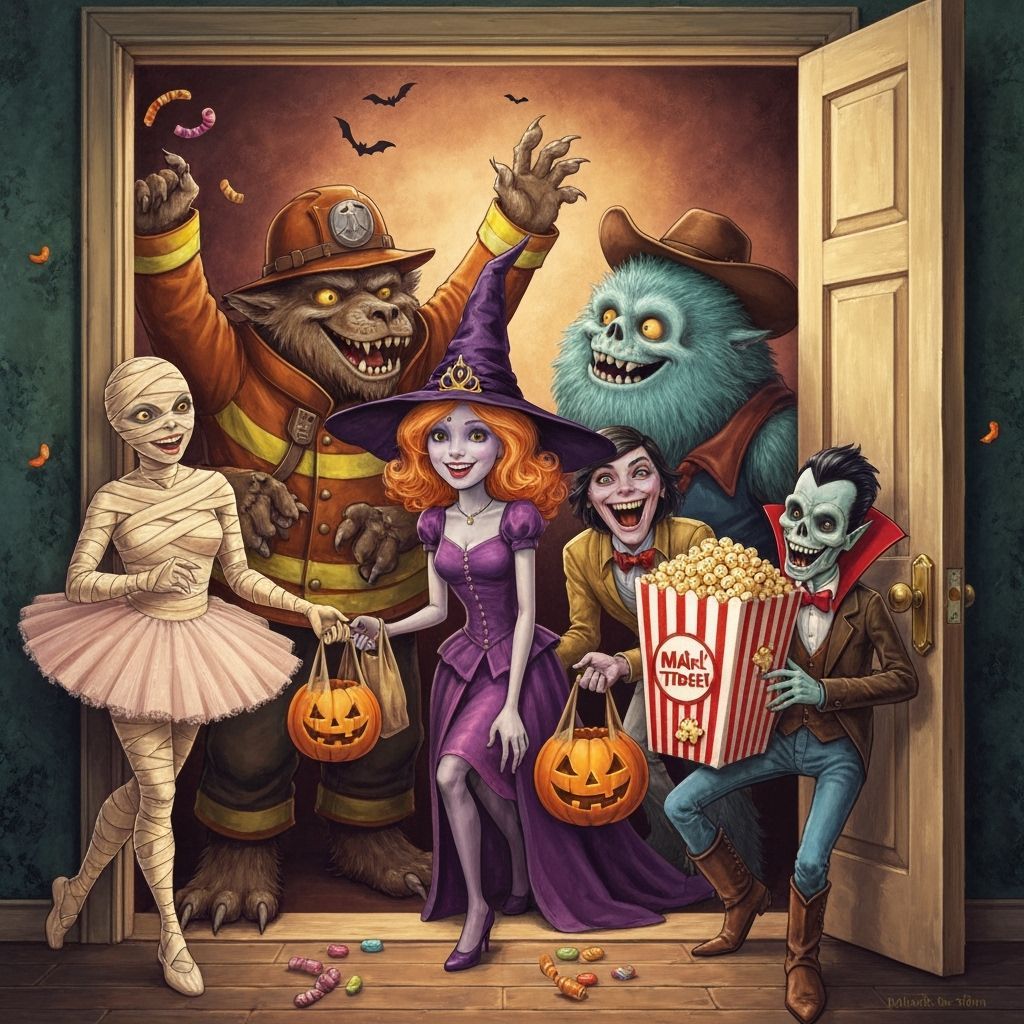 Monsters as Trick-or-Treaters Receive Candy in Mad Magazine ...