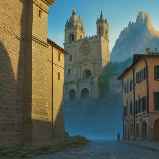 Surreal Porta Praetoria in Golden Hour Light