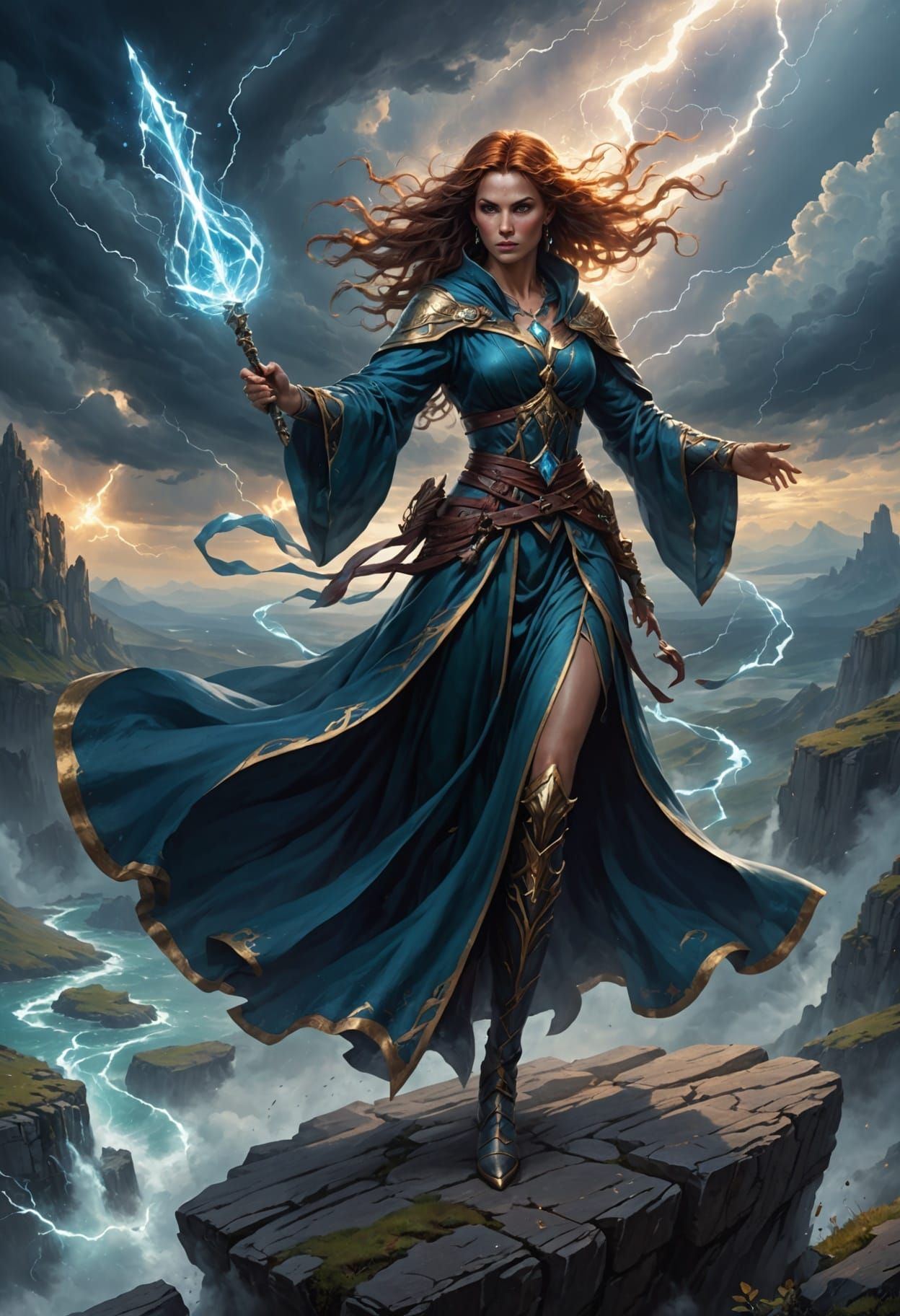 Mystical Sorceress Commands the Elements in a Cyberpunk Stor...