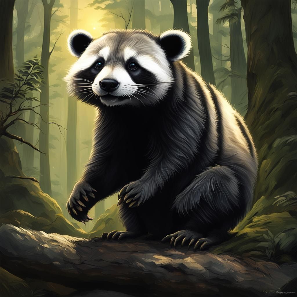 Exoplanet: Raccoon-Panda Alien Lifeforms, Scientific Illustr...