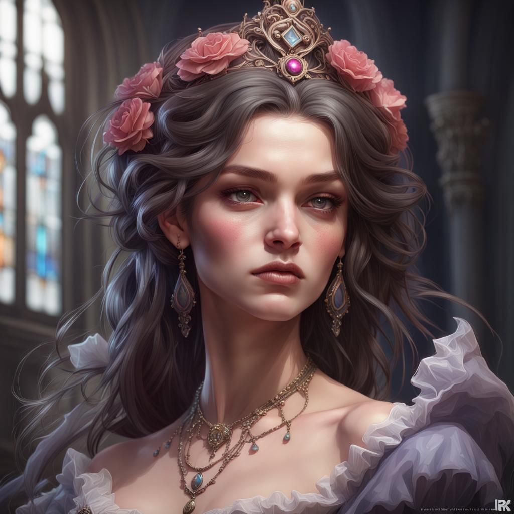 Detailed Gothic Princess Portrait in Unreal Engine 5