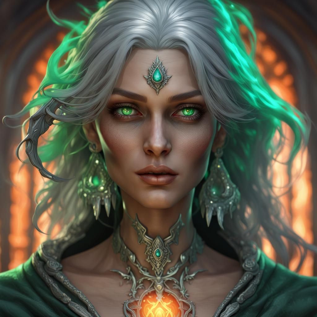 Silver-Haired Necromancer Summons a Monster: Concept Art