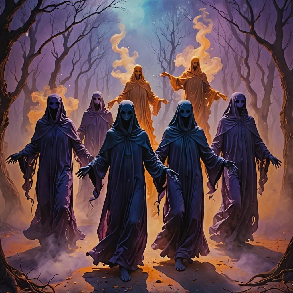 Dreamlike Dance in Mystical Purgatory: Surreal Digital Art