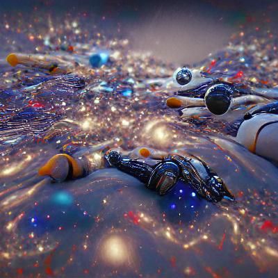 Tranquil Moment in Chaotic Galaxy with Droids