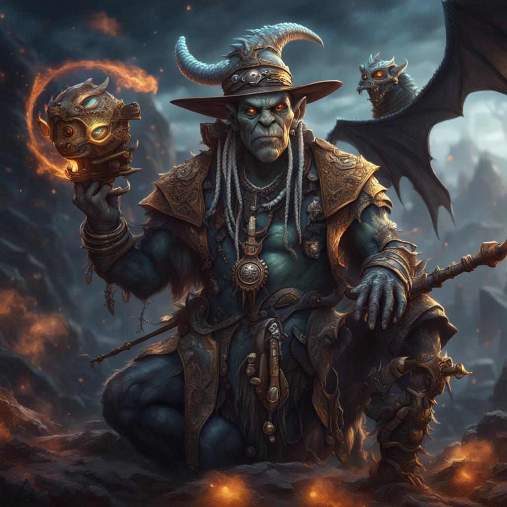 Ogre Mage Dragon Son as Witch Doctor