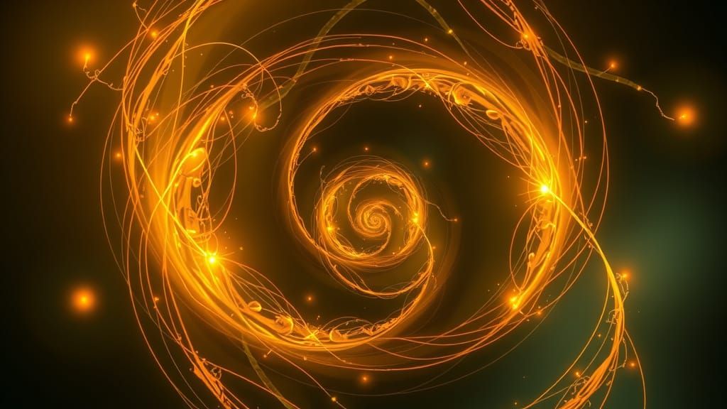 Ethereal Soul Form in Radiant Orange and Dark Green