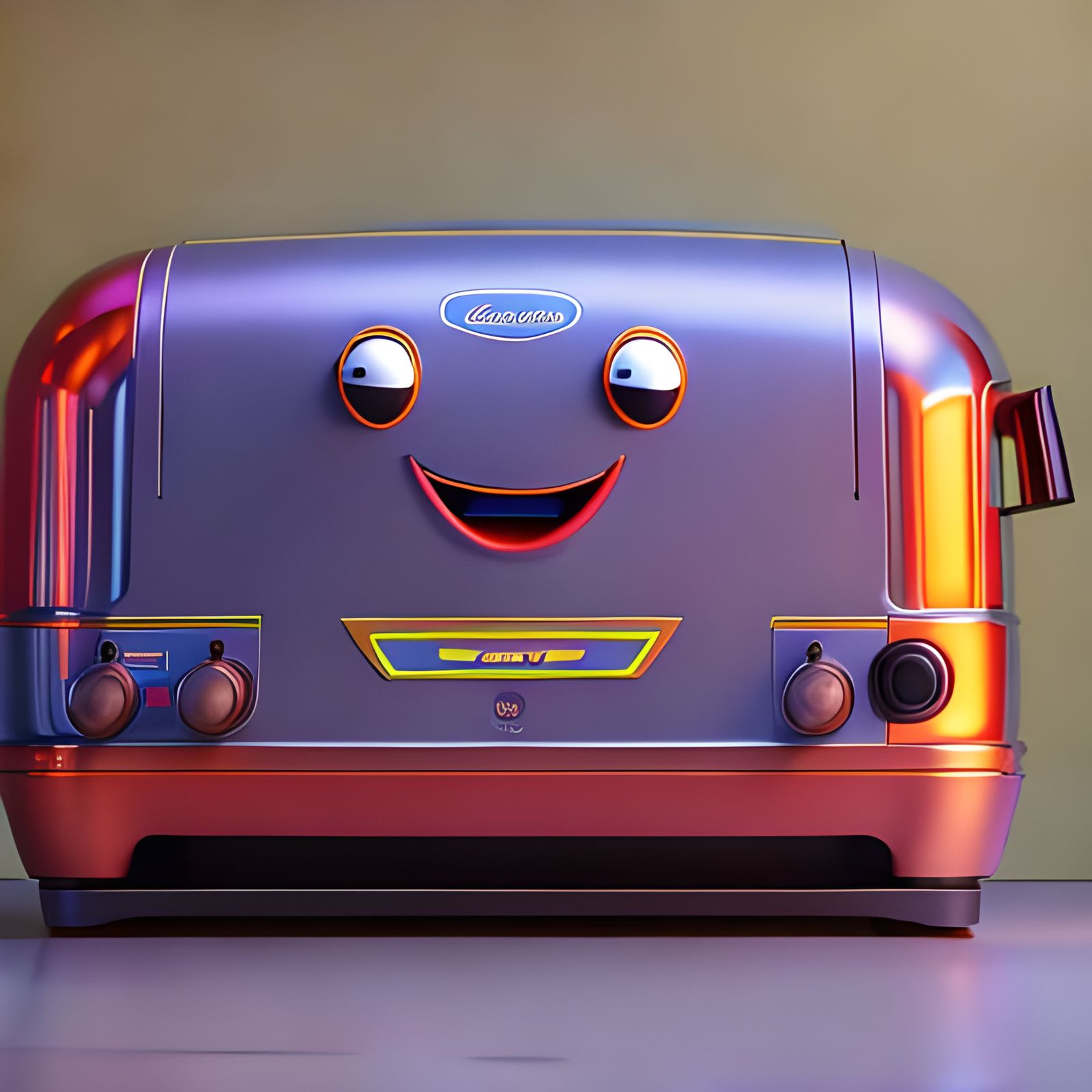 Adorable Toaster Poster: 3D Digital Art