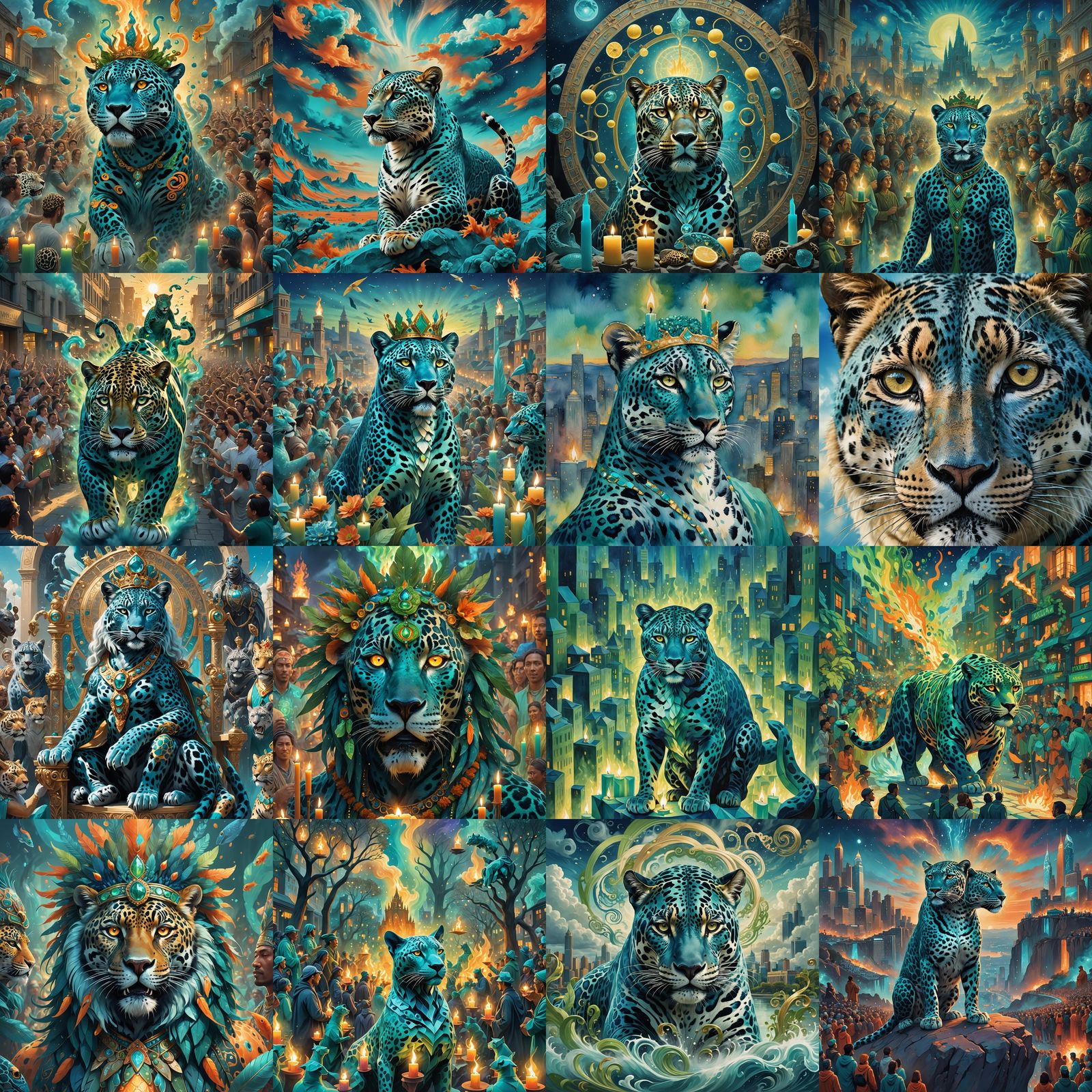 Vibrant Freedom Tree in Teal and Blue Landscape