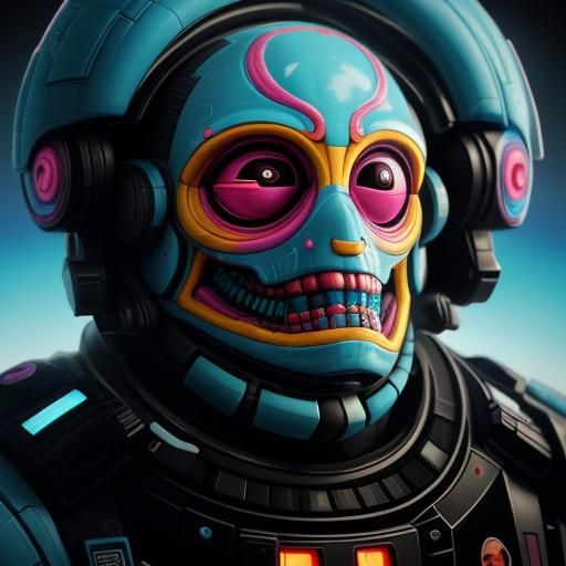 Sci-Fi Scene in Candy Art Style