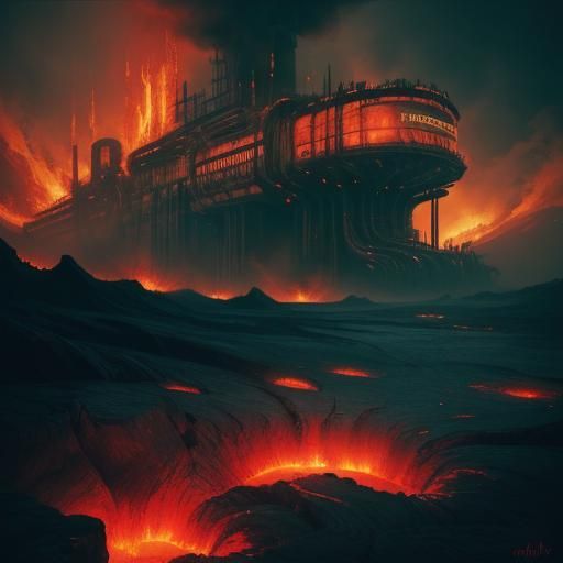 Futuristic Industrial Hellscape Inspired by Giger and Beksin...