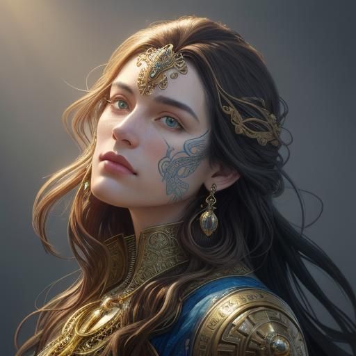 Patricia McPherson Portrait in Art Nouveau Style