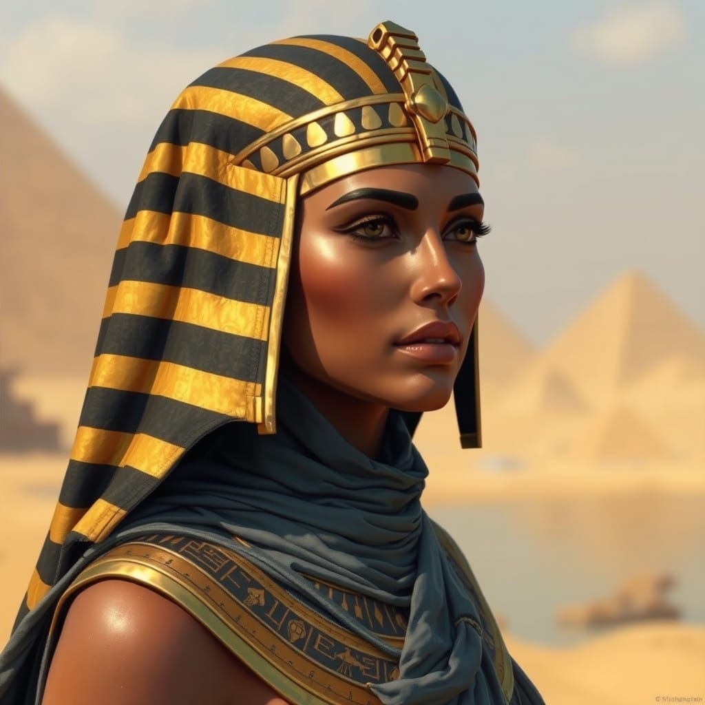 Regal Female Figure by the Ancient River Nile