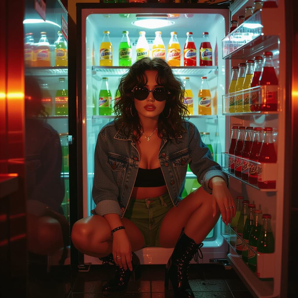 Young Woman with Fisheye Lens Effect