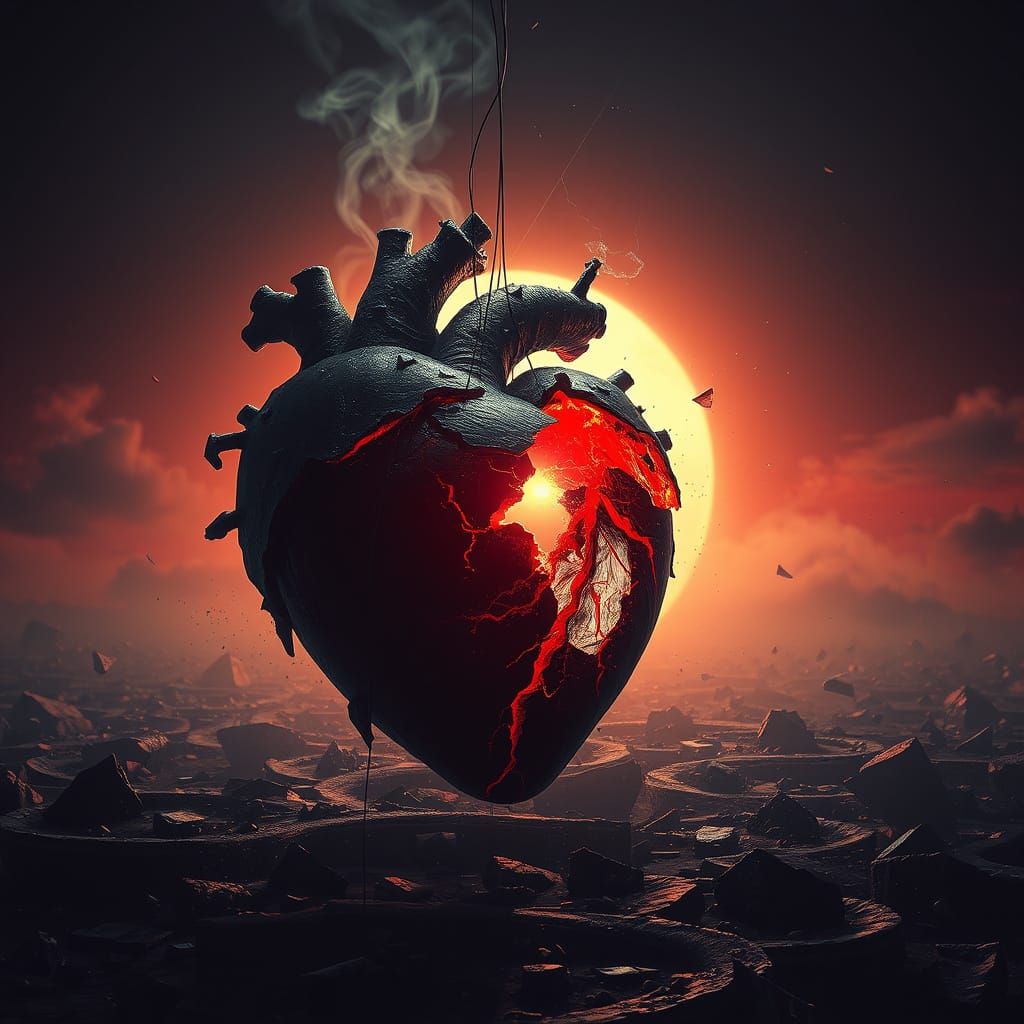 Shattered Heart in a Futuristic Twilight
