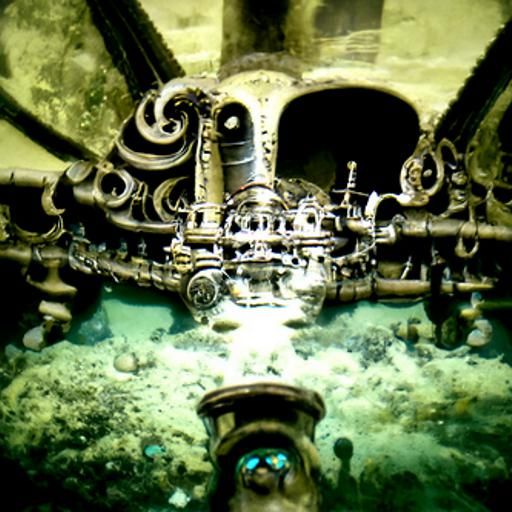 Underwater Ancient Civilization with Steampunk Engine