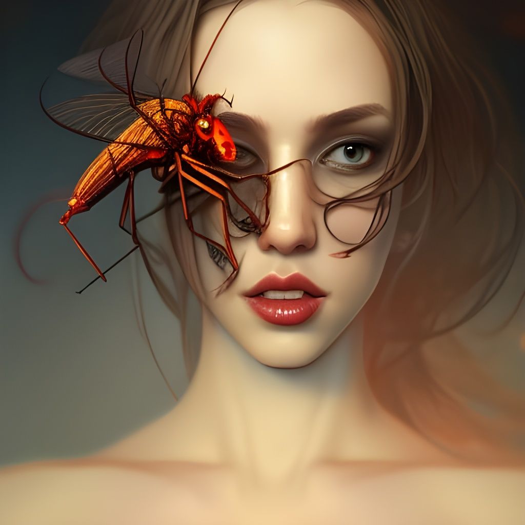 Detailed Demon Mosquito Portrait in Unreal Engine 5