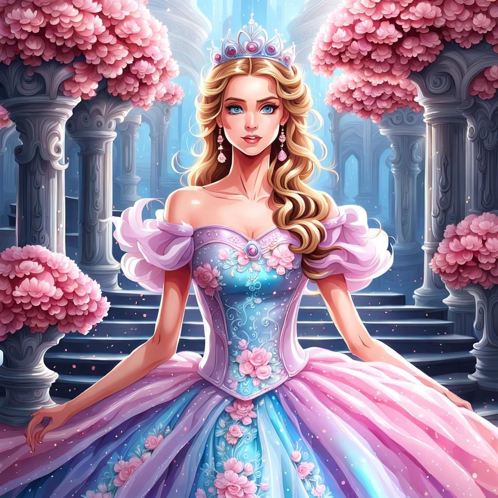 Magnificent Princess in Liquid Dress