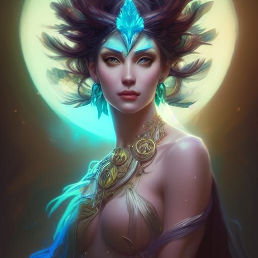 Tyrande Whisperwind Portrait in Hyperdetailed Digital Art