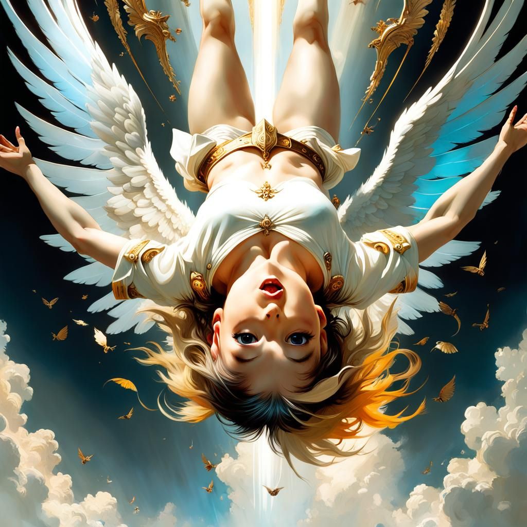 Cupid falling from heaven 💘