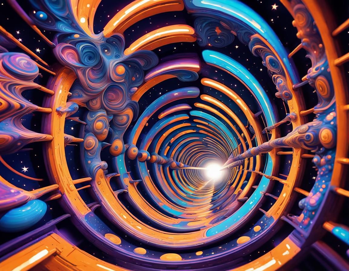 Cosmic Warp Drive Explores Infinite Fractal Vortex
