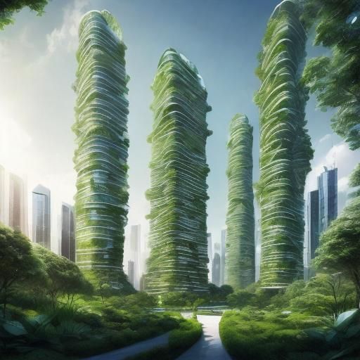 Futuristic Biomimetic Green High-Rise Buildings