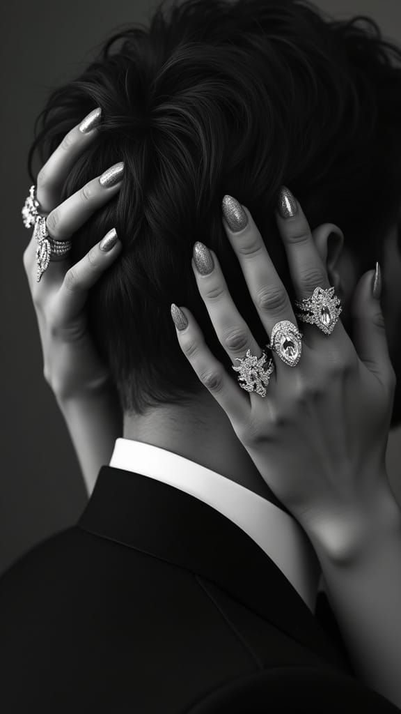 Passionate Embrace: Opulent Intimacy in Black and White