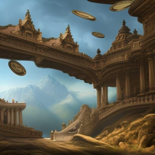 Detailed Matte Painting of Money