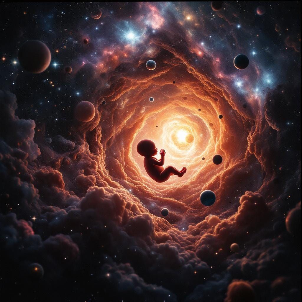 Baby Fetus in Placenta Universe on 35mm Film