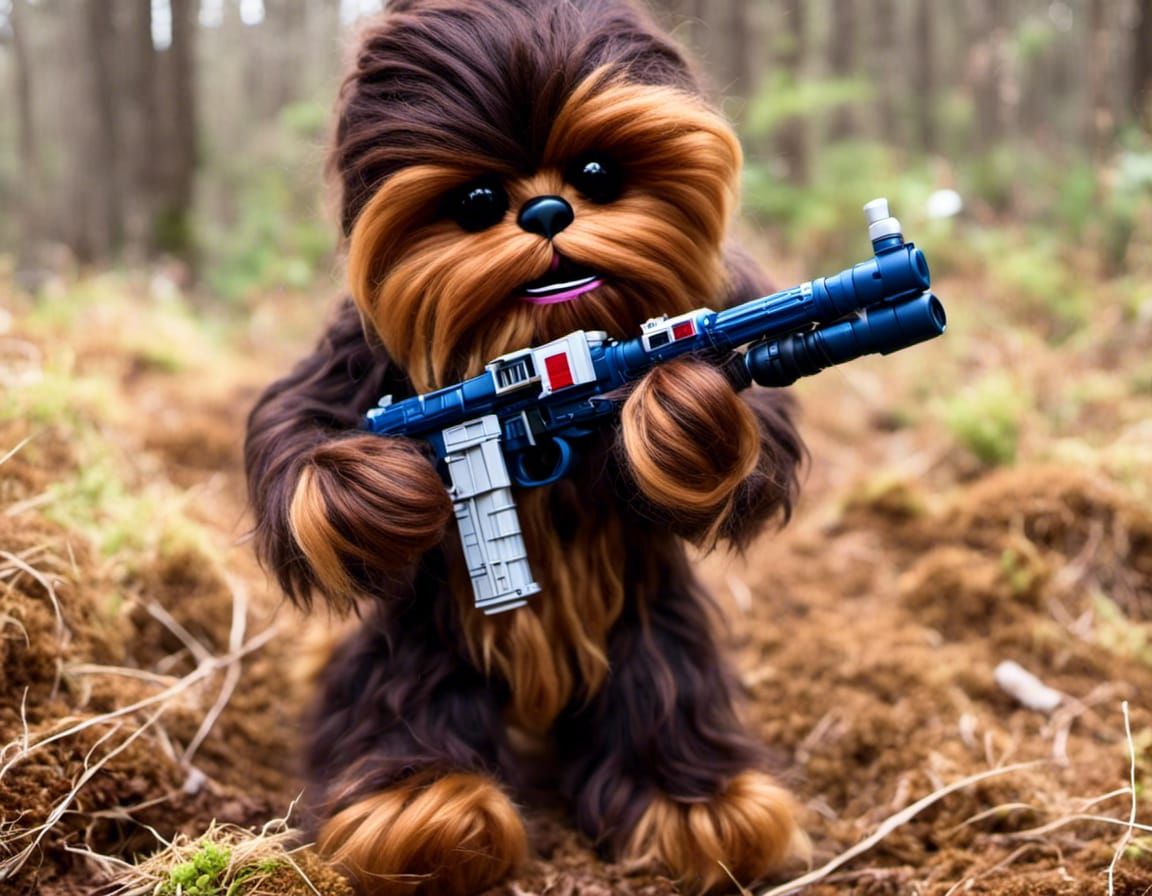 Chewbacca Shooting Blaster in Seussical Yarn World