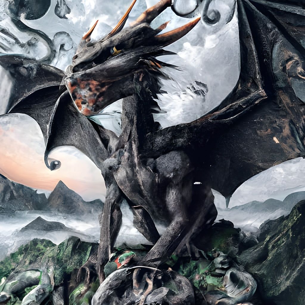 Ominous Dragon in Photorealistic Fantasy Art