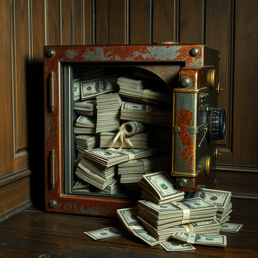 Vault Overflowing with Cash in Dystopian Style