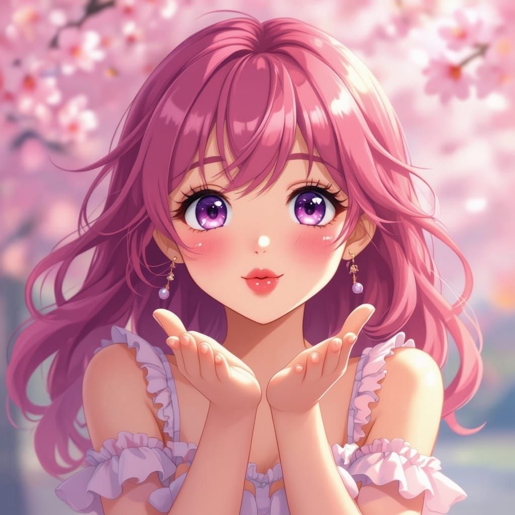 Adorable Bishoujo Blowing a Kiss