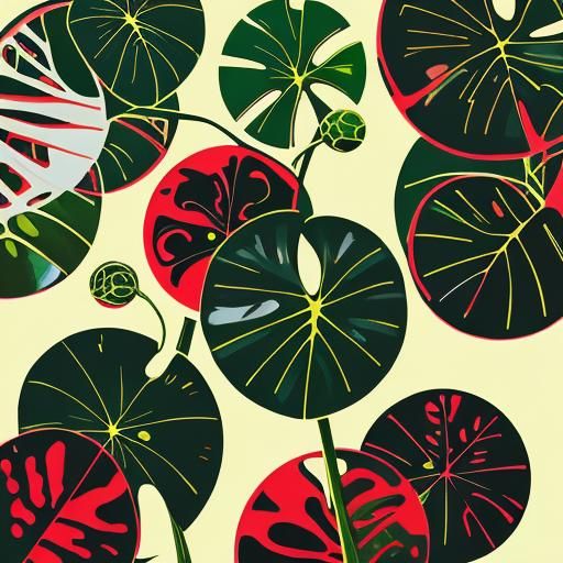 Pop Art Rubber Plant Screen Print in 8K