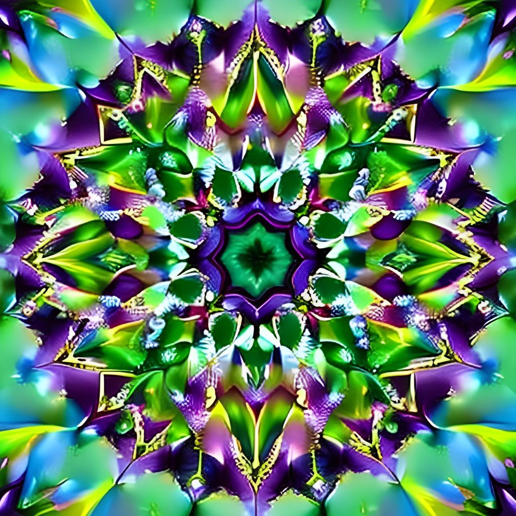 Psychedelic Crystal Mandala Art