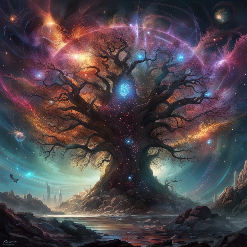 Galactic Tree of Magic with Elemental Vortexes