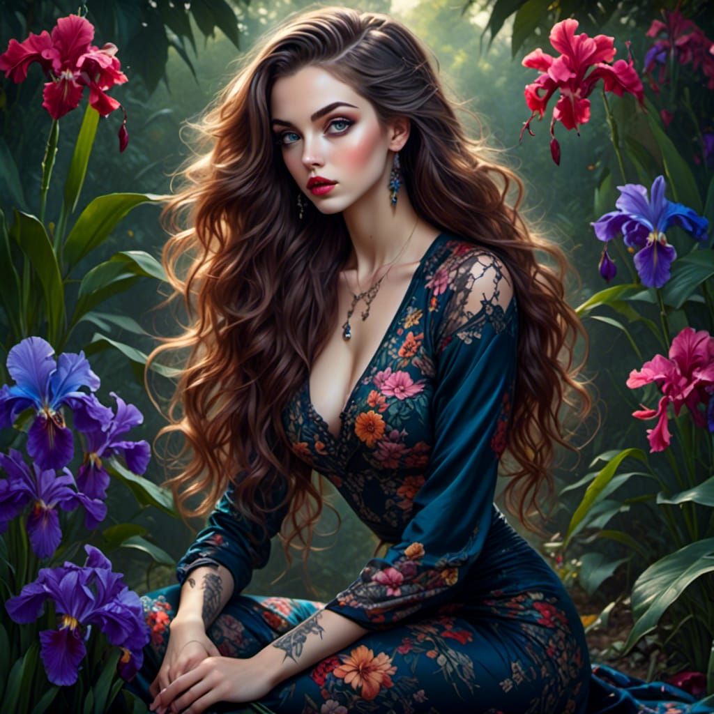 Stunning Pinup Girl in Yoga Pose