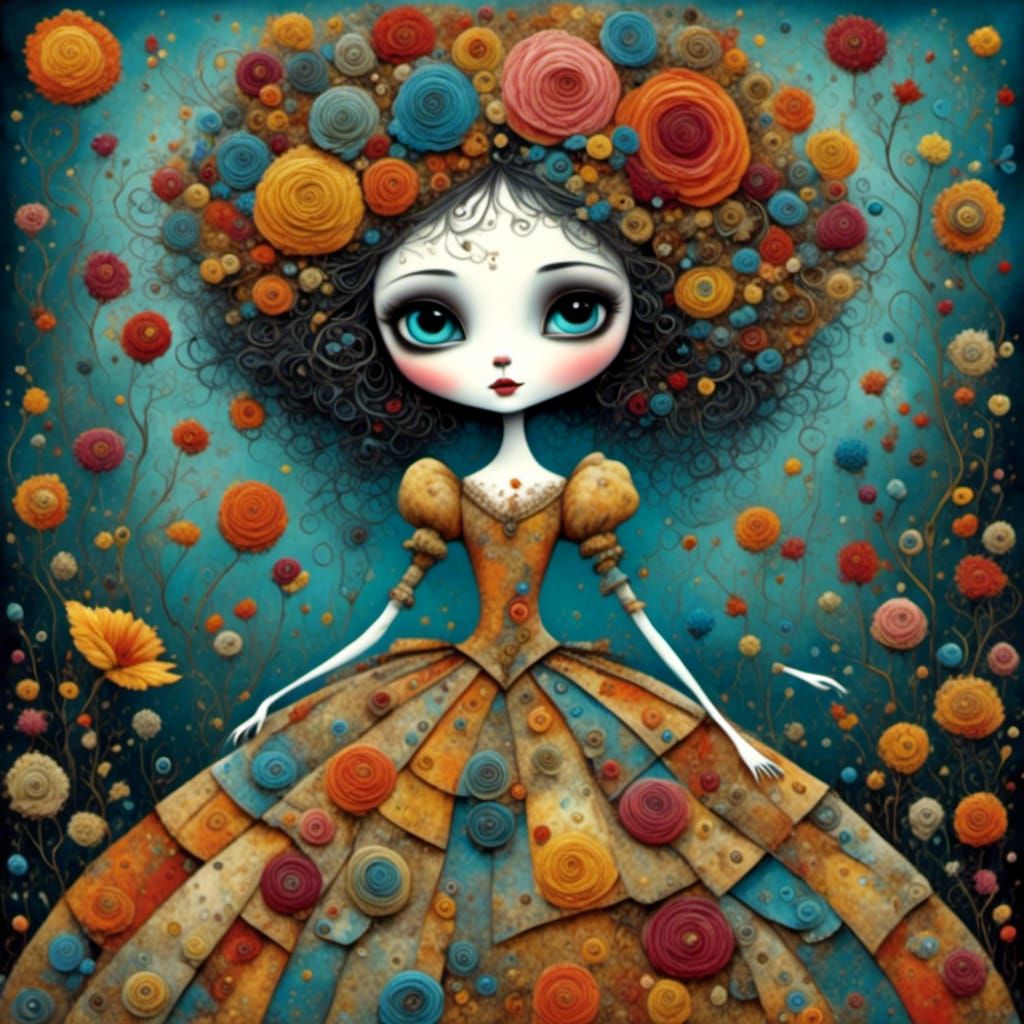 Whimsical Character in Festive Attire