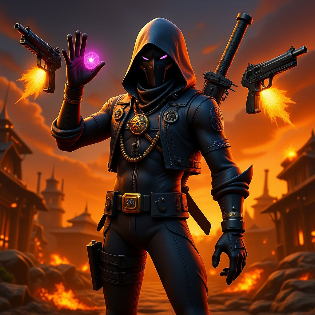 Fortnite Reaper's Triumphant Victory in 3D Rendering