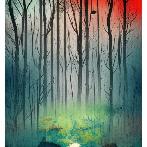 Forest Collage in Csontvary-Kosztka Style