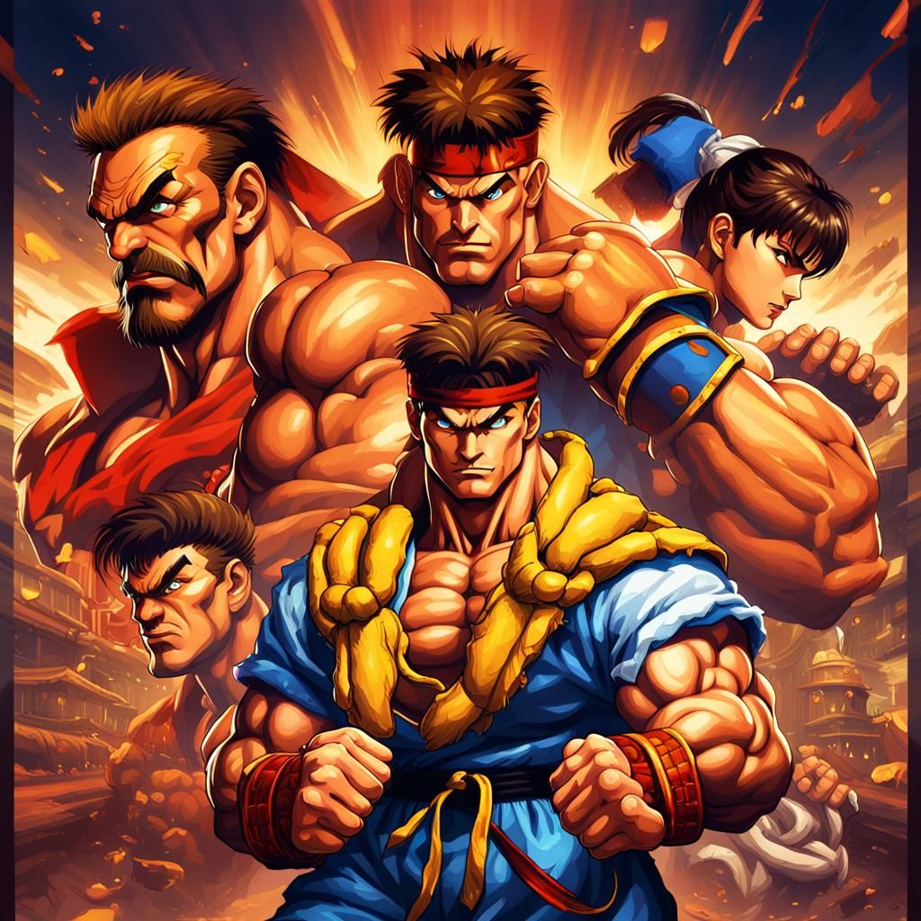 Street Fighter II Arcade Game Promotional Poster