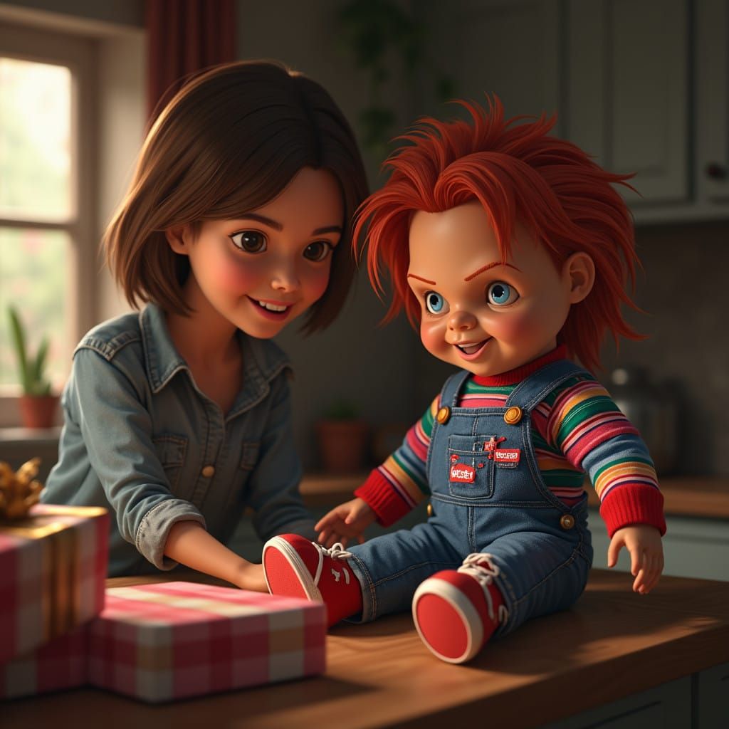 Cozy Birthday Surprise in a Dark Fantasy Kitchen