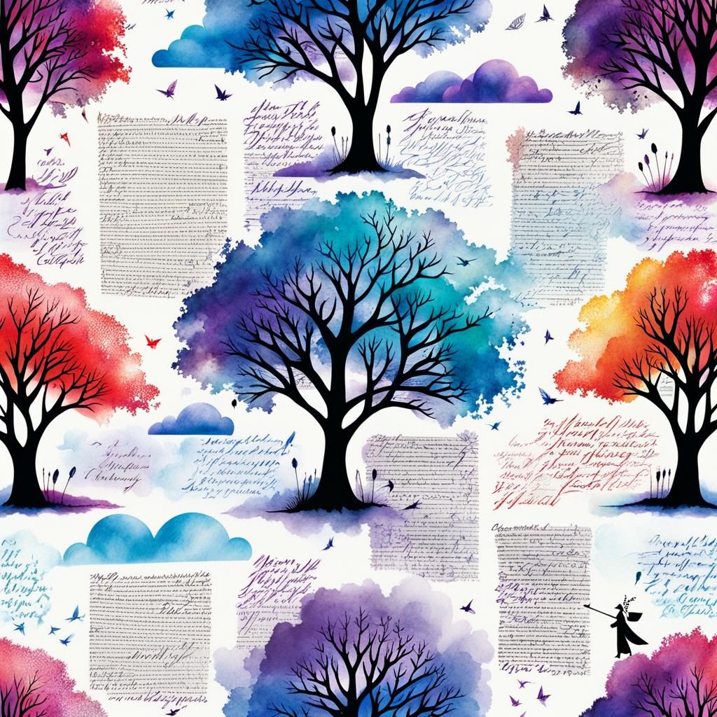 Rainbow Calligrapher Writing Dreamscape in Cubist Graffiti S...