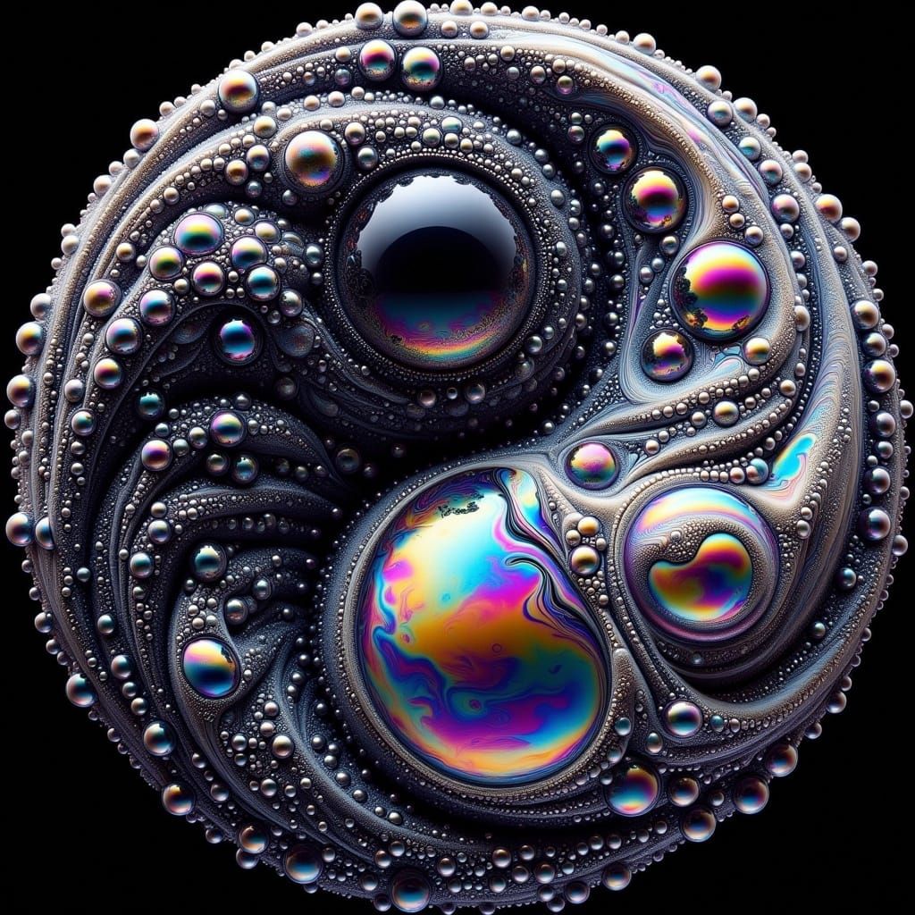 Yin-Yang Symbol Blooms with Iridescent Wings