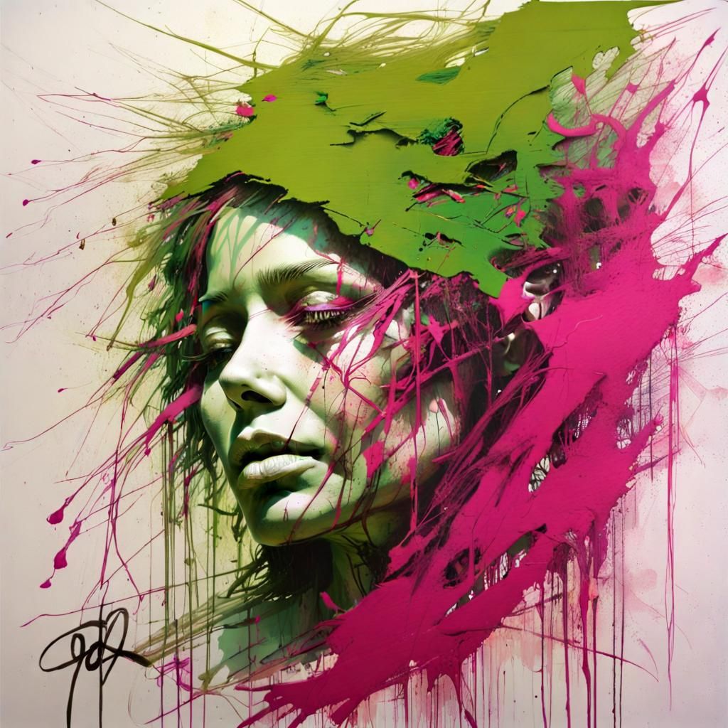 Fiery Elemental Graffiti Art in Impasto Style