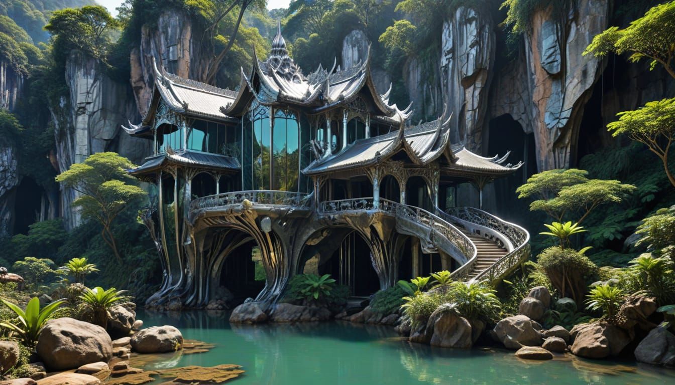 Chrome palace in elf kingdom