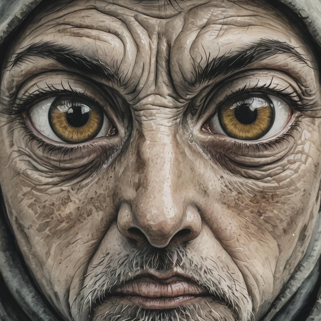 Intense Stare: Large Eyes Direct Contact