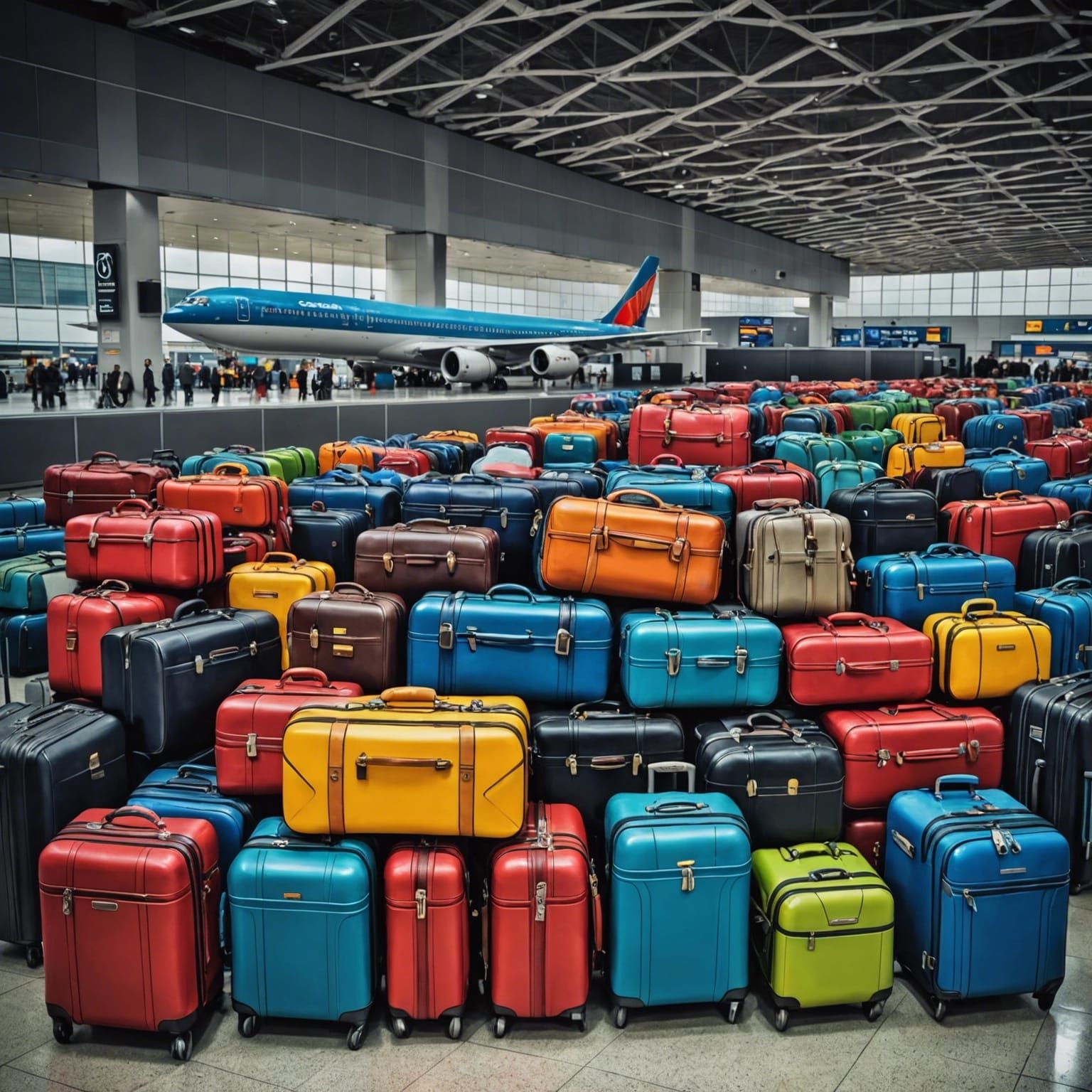 Airport Luggage Carousel in Graffiti Street Art Style