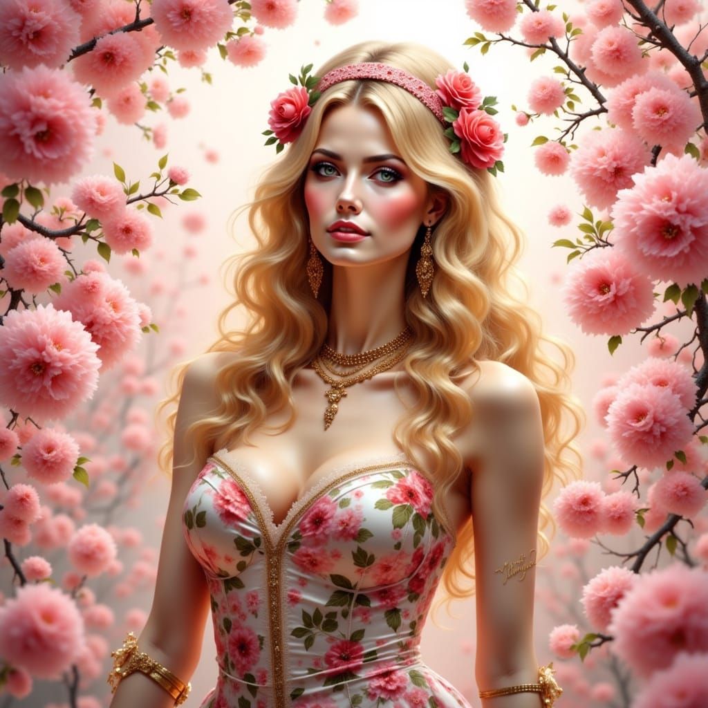 Woman in Cherry Blossoms